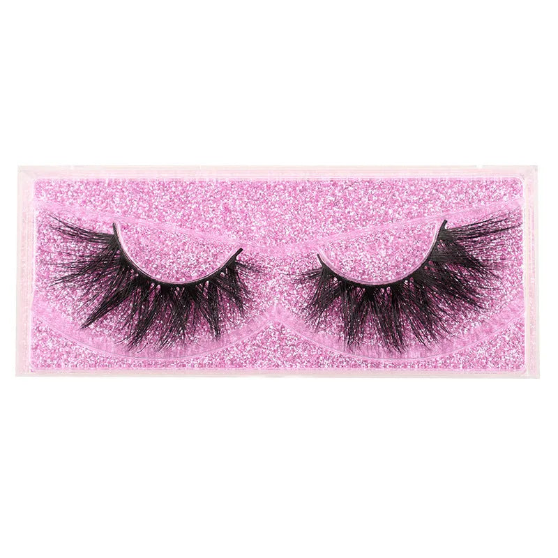 Mink fur imitation eyelashes for thick eyelashes in multiple style options on a white background