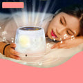 Pruixin projector night light showing star and love patterns projected on a bedroom ceiling.