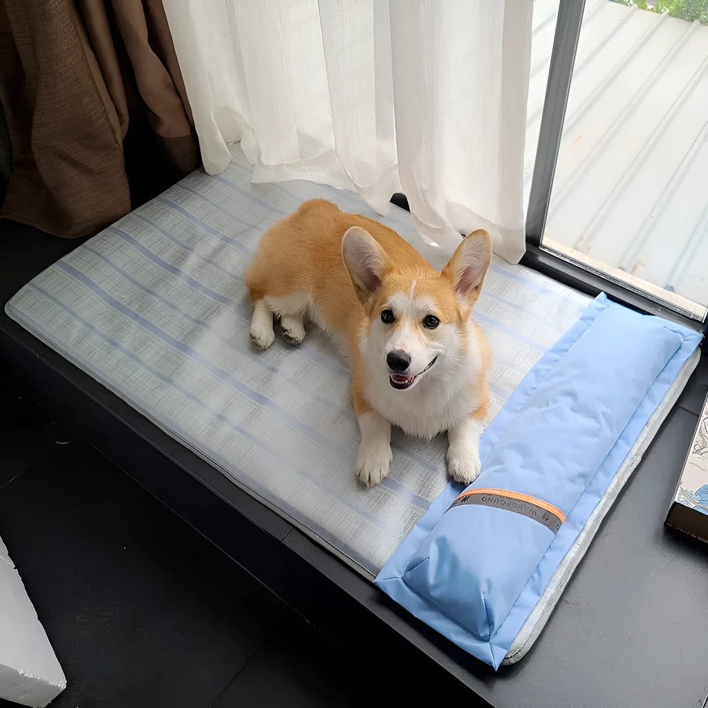 Polyester dog cooling mat with ice silk surface in four sizes S M L XL for pets