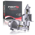 Silver H4 LED car headlight with aluminium housing and high-power LED chip