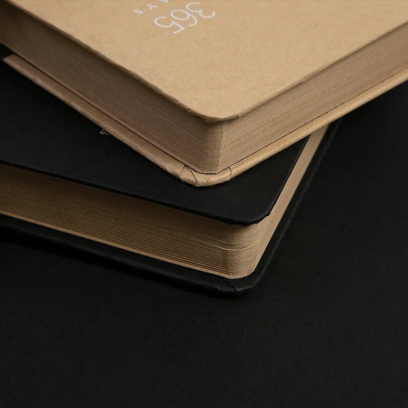 A5 hardcover locked diary notebook in beige camel or ya black with metal lock