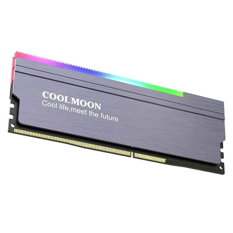 CR-D134S memory module vest radiator heat sink in grey with 5V ARGB glow and cable management