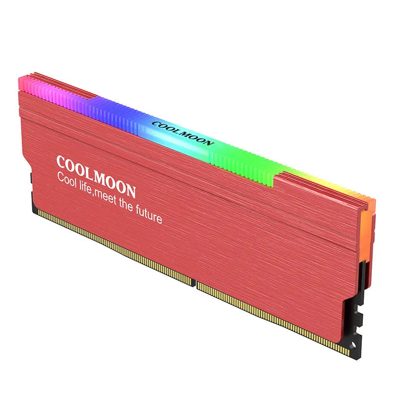 CR-D134S memory module vest radiator heat sink in grey with 5V ARGB glow and cable management