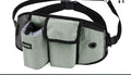 Dog training waist bag with drawstring pocket and mesh pouches for treats, clicker, and phone, in Oxford cloth, black colour