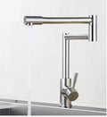 Silver stainless steel household faucet with dual handles and 360-degree rotating spout