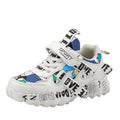 Boys velcro sports sneakers with rubber soles in beige blue, white red and bright red colour options