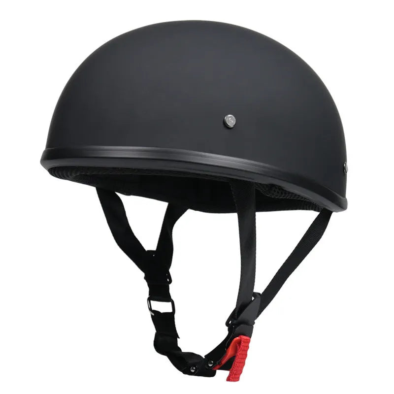 Lightweight retro motorcycle helmet in ABS with open face, matte black finish