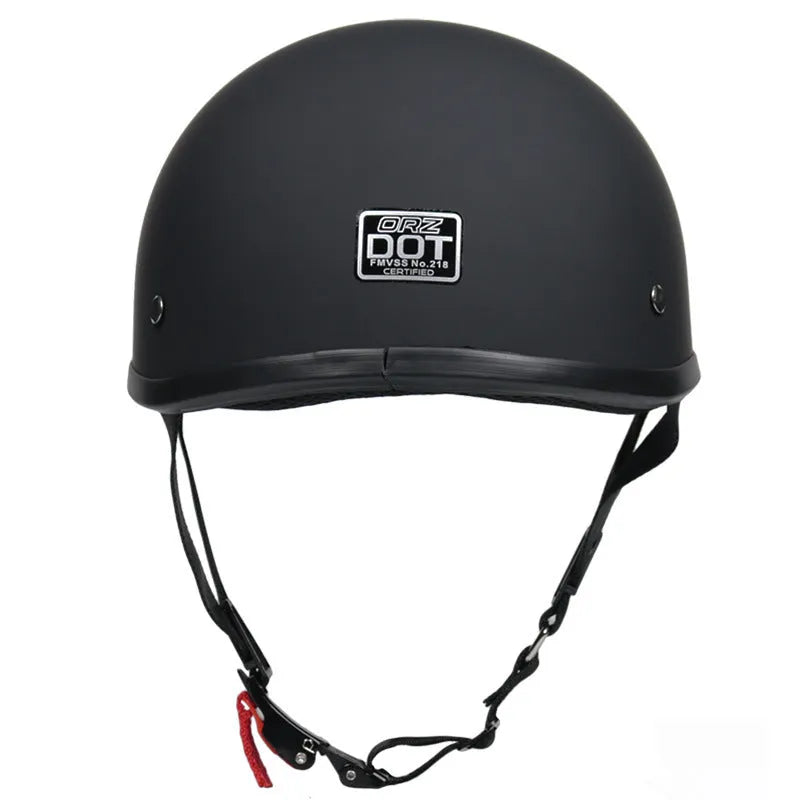 Lightweight retro motorcycle helmet in ABS with open face, matte black finish