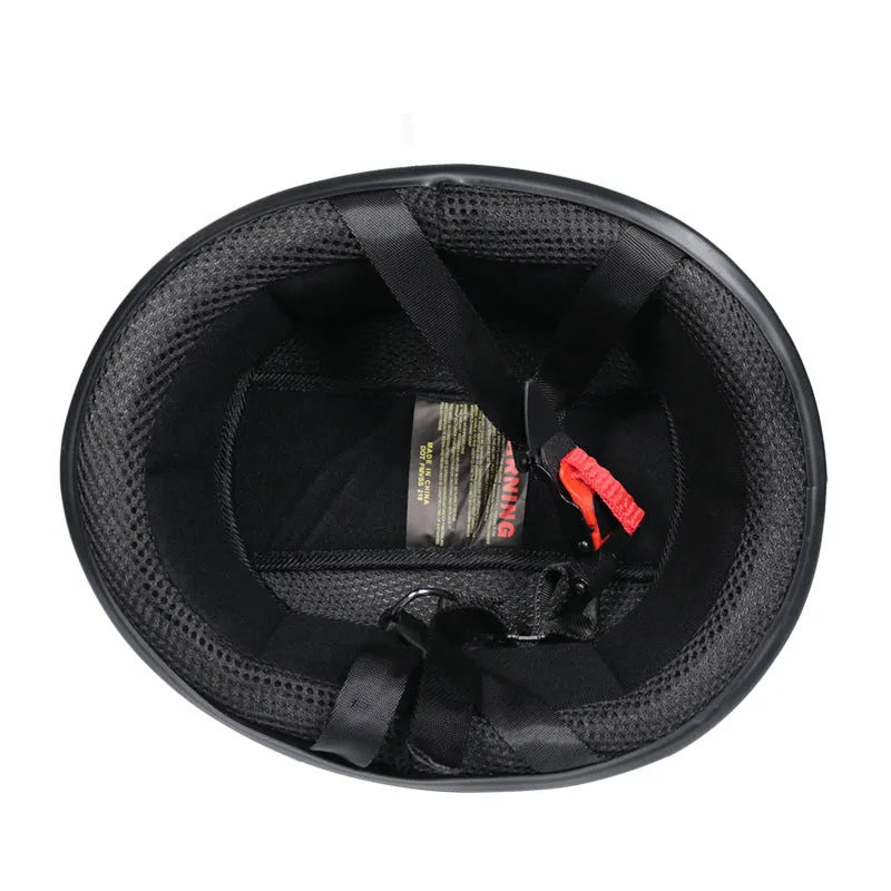 Lightweight retro motorcycle helmet in ABS with open face, matte black finish