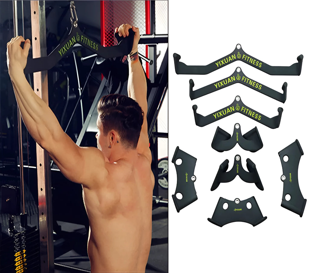 Steel back training handle with dipped plastic coating for rowing and low pull cable exercises, style options A01 to A08