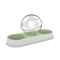 Automatic pet water feeder in pink, green, or grey with 1.5L water capacity and 300ml grain storage, 157*171mm