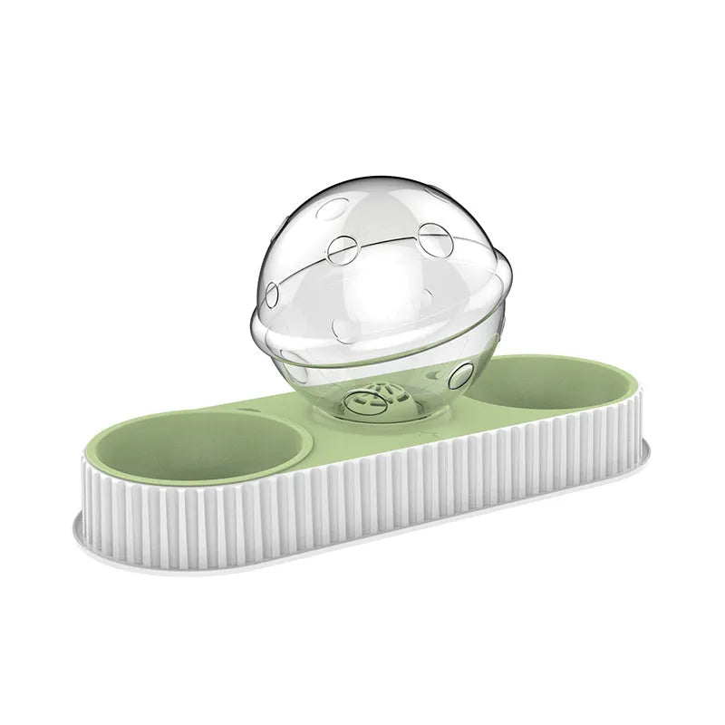 Automatic pet water feeder in pink, green, or grey with 1.5L water capacity and 300ml grain storage, 157*171mm