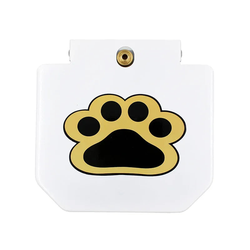 Paw-activated stainless steel dog water fountain, 22x21.5x5cm, with garden hose connector and copper valve
