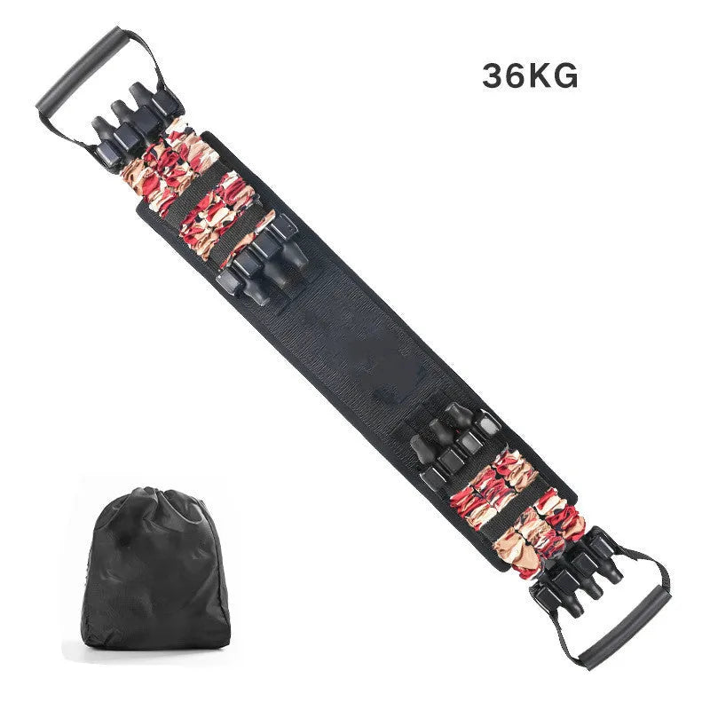 Bench press stretcher elastic belt with three-level resistance adjustment and soft rubber handle camouflage colour