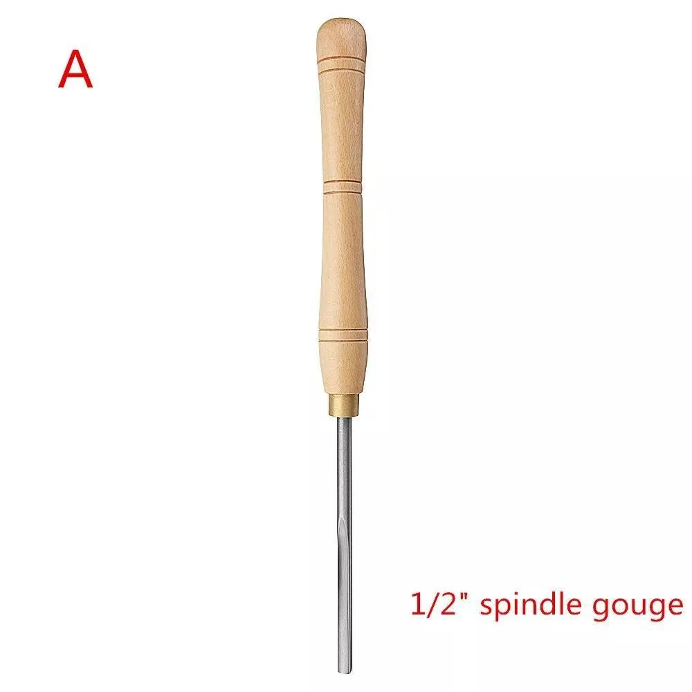 High-end eight-piece wooden box containing a set of handheld steel woodturning tools.