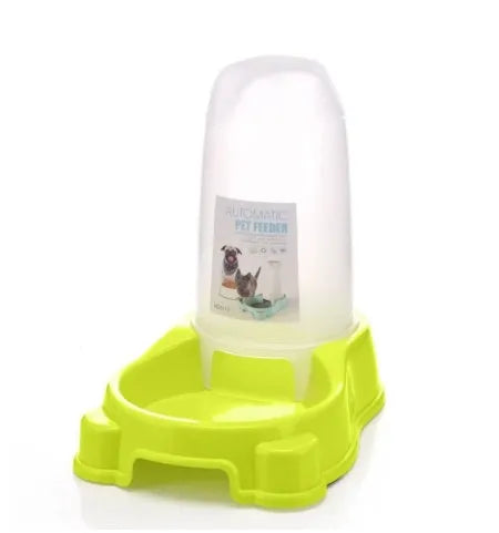 Pet automatic dual compartment food and water dispenser bowl in new PP material, 27.5x17.7cm, blue colour with separate sections