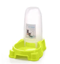 Pet automatic dual compartment food and water dispenser bowl in new PP material, 27.5x17.7cm, blue colour with separate sections