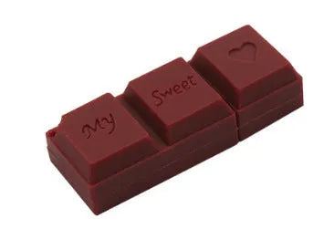 Cartoon PVC chocolate simulation USB 2.0 flash drive in M-shaped popsicle colour with white background