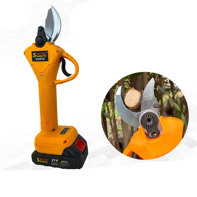 Double Silver SY350 electric garden shears for fruit tree pruning with lithium batteries