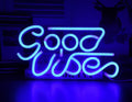 LED transparent backboard neon light with acrylic shell in Good vibes design, USB powered for wall decoration