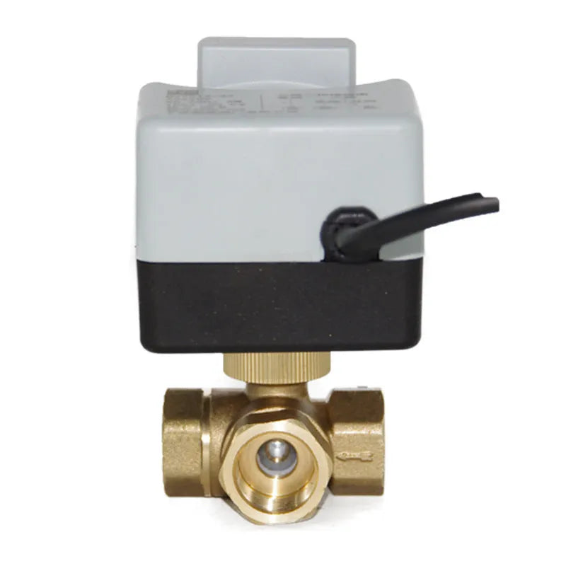 Brass electric ball valve DN15-DN50 with 220V manual automatic actuator and threaded connection