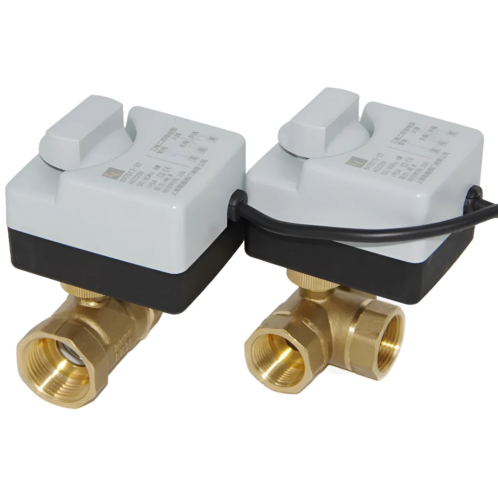 Brass electric ball valve DN15-DN50 with 220V manual automatic actuator and threaded connection