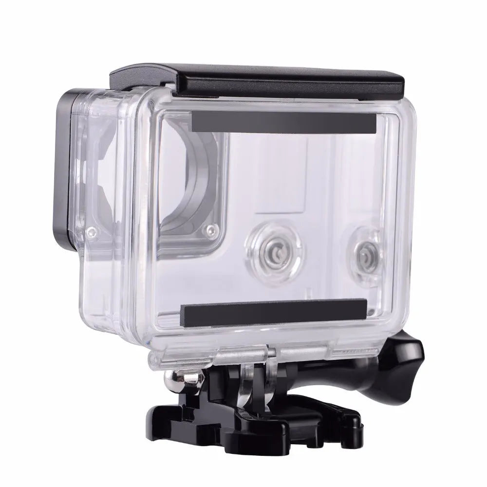 Transparent waterproof housing case for GoPro Hero 4 and 3 Plus with black trim and 30 metre dive rating