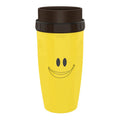 Double-walled insulated travel mug with twist-seal silicone membrane in cartoon design