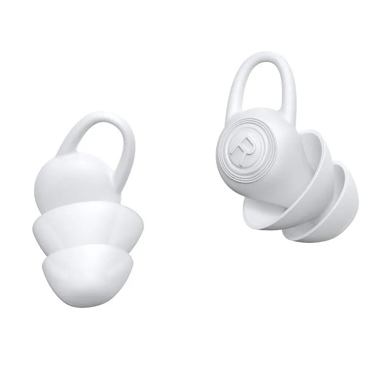 White soft silicone ear plugs for noise reduction with independent packaging