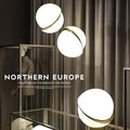 Nordic modern pendant light with white ball glass lampshade and adjustable cord
