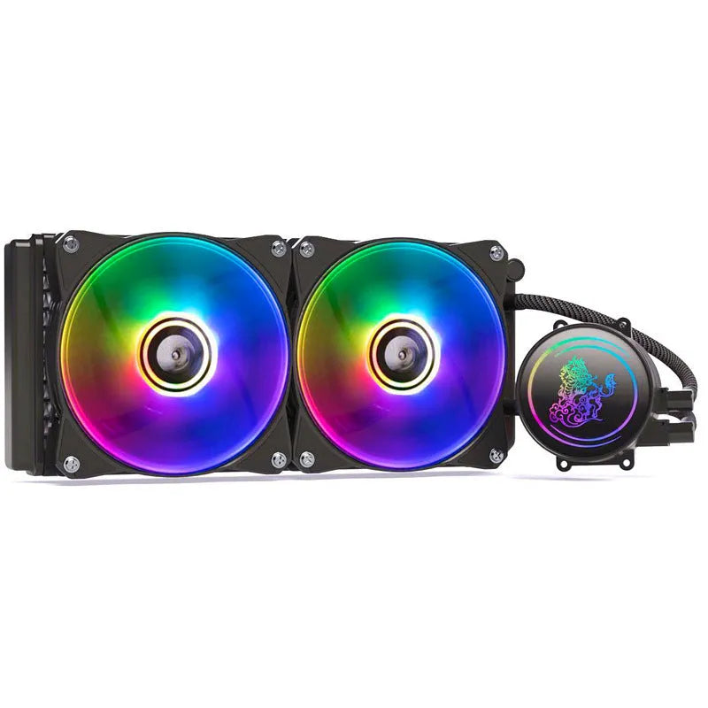 Kirin 240 computer CPU water cooling radiator with ARGB fans and copper-aluminum construction