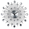 33cm round silver metal wall clock with aluminium dial showing pointer time display
