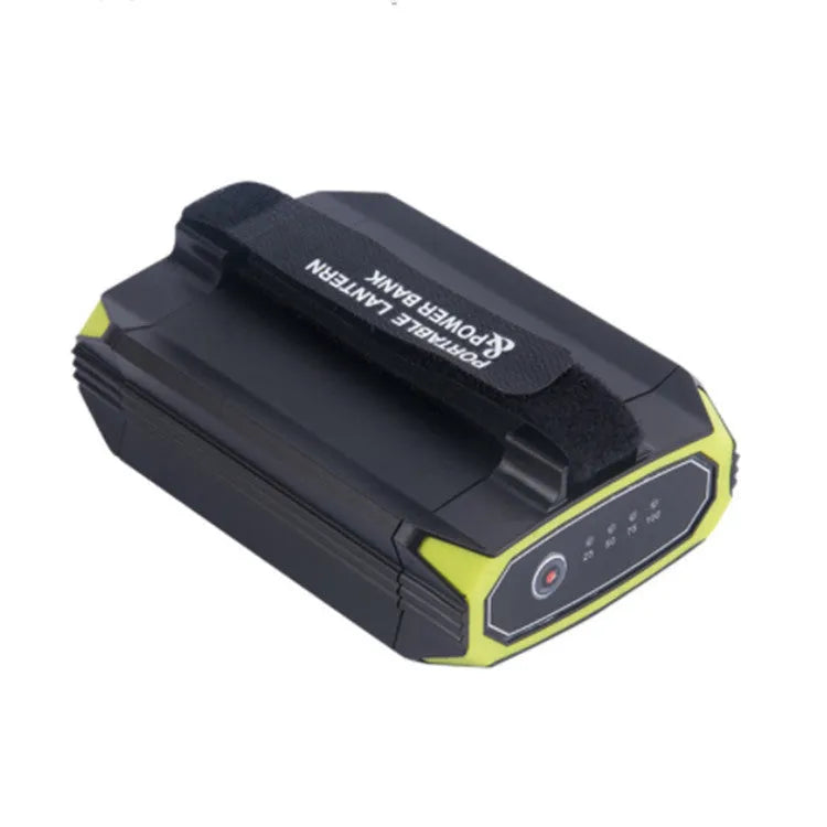 Green rechargeable LED camping light with aluminium alloy construction and power bank functionality