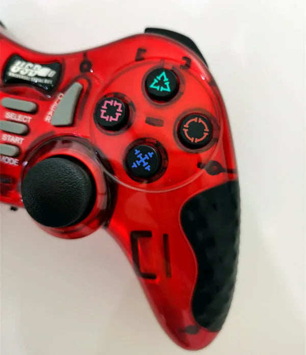 Wireless PC360 game controller in grey with USB receiver, dual vibration, ergonomic design, 15.6cm length