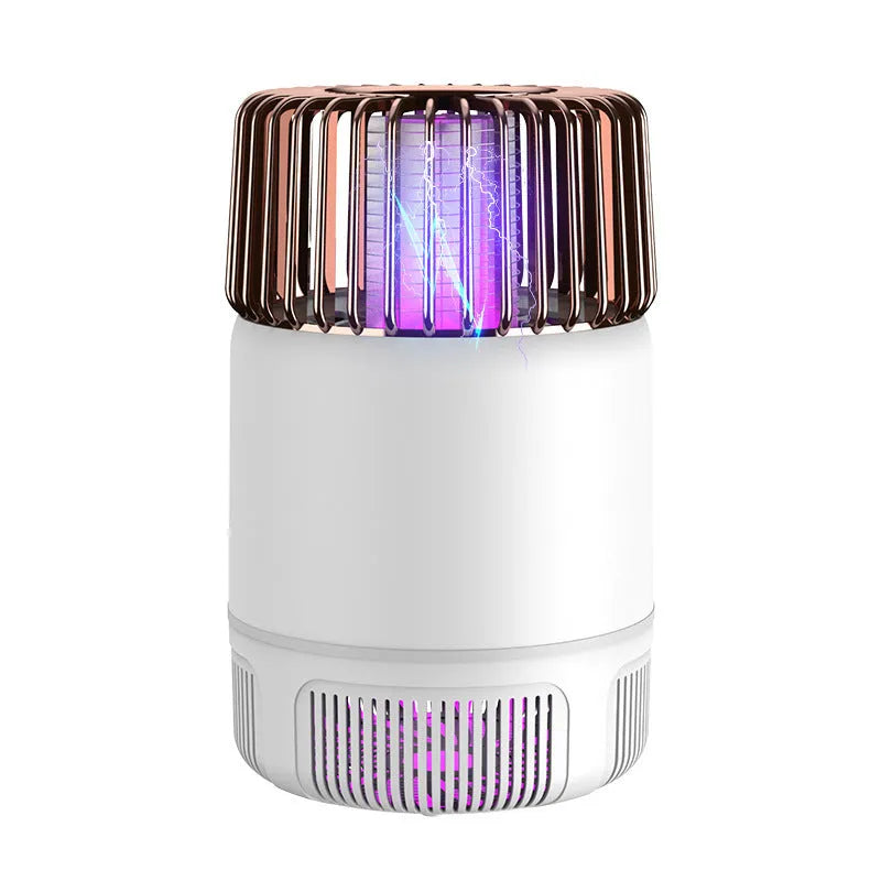 Electric mosquito killer lamp in black or ivory white, 12x12x19.5cm, USB powered, with purple light and suction fan