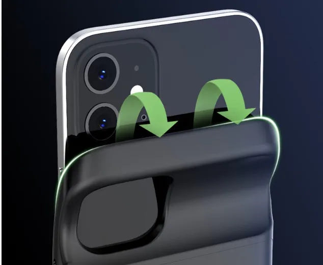 Black ultra-thin TPU soft bag back clip battery for iPhone 12 series phones
