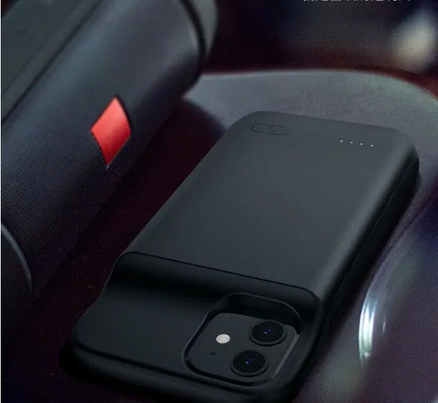 Black ultra-thin TPU soft bag back clip battery for iPhone 12 series phones
