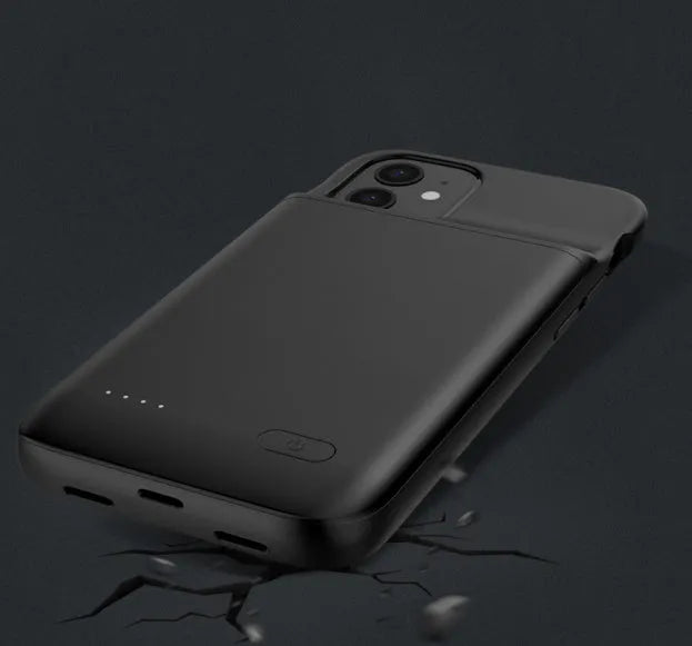 Black ultra-thin TPU soft bag back clip battery for iPhone 12 series phones