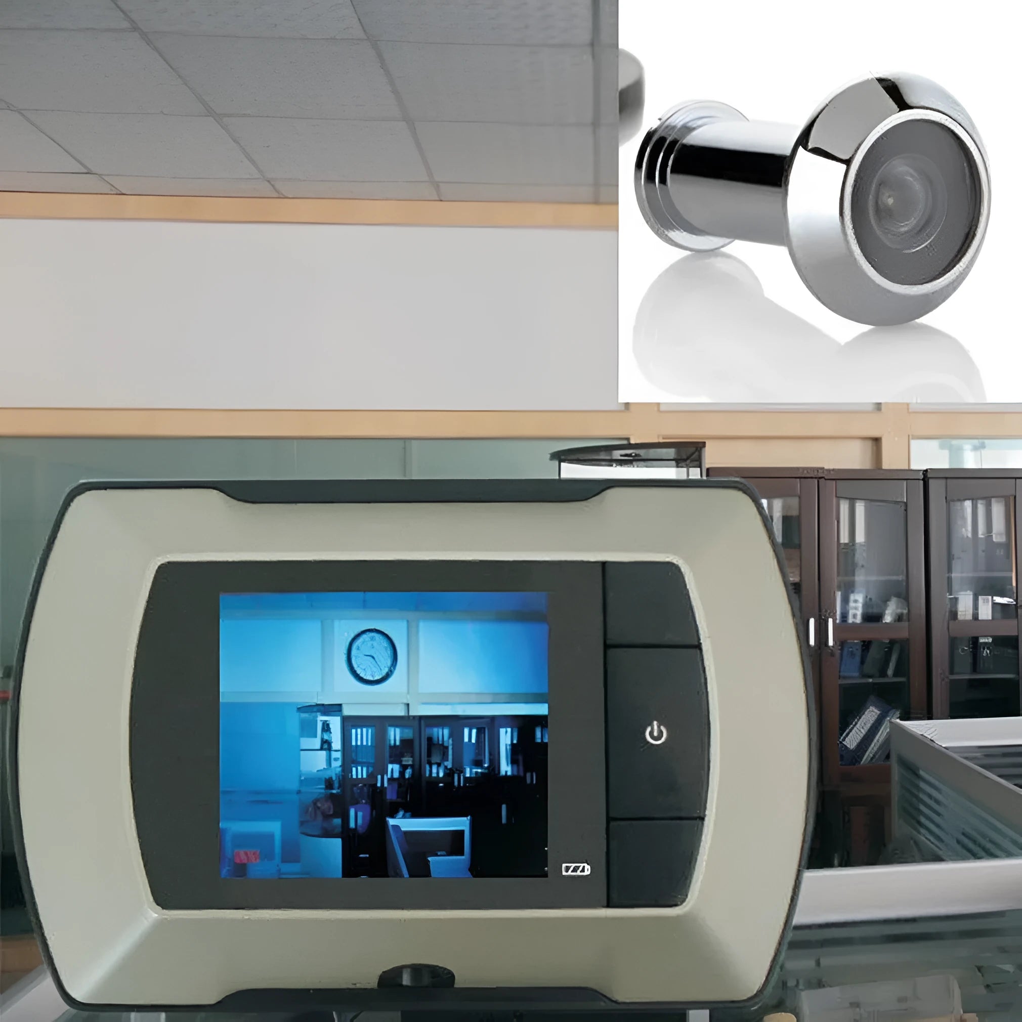 Digital electric door peephole with LCD screen monitor and wireless outdoor camera