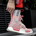 High-top hoverboard shoes mesh upper rubber sole colour block design black colourful gray pink unisex