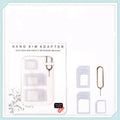 Black and white SIM card holder with recovery pin showing 12.3x6.8cm dimensions