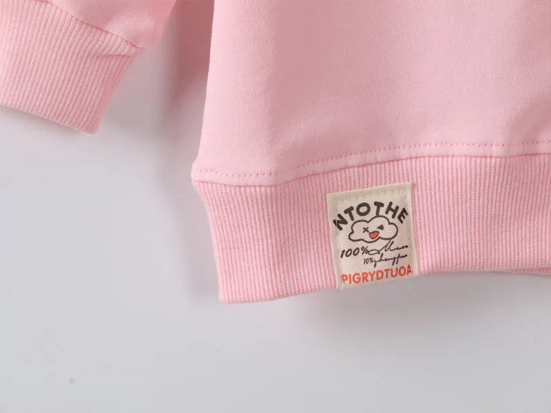 Korean style cartoon print baby girl sweater for autumn in soft fabric