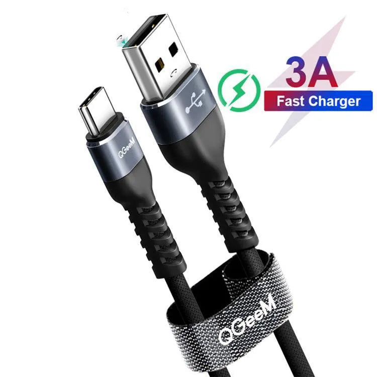 USB A to USB C fast charging data cable in multiple length options for Android phones