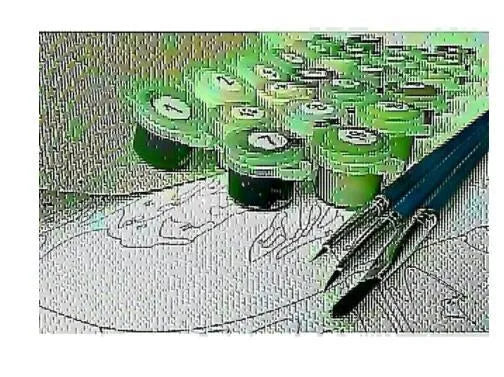 Apple And Chardonnay DIY digital painting kit with linen canvas, brushes, paints and guide drawing in colour A1A