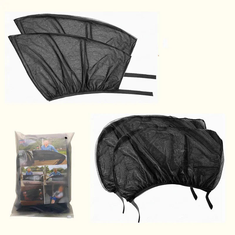 Car window sun shade net elastic mesh curtain for front rear windows anti mosquito dustproof