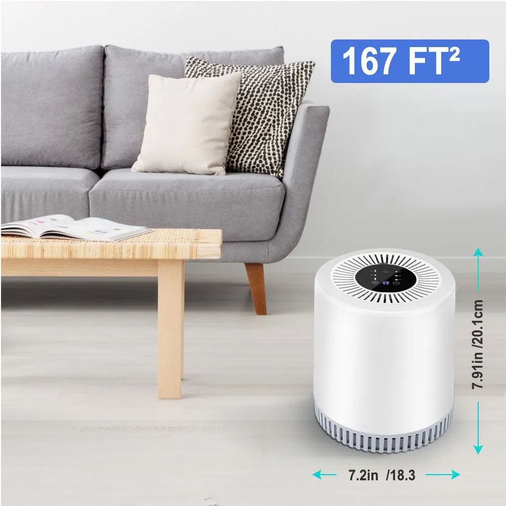 White indoor air purifier for medium-sized rooms up to 20 square metres.