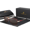 Men polarized UV400 round sunglasses with aluminium frame in Gold Brown colour