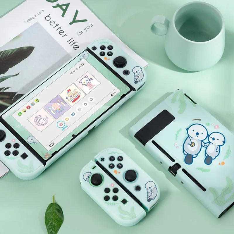 Nintendo Switch Lite silicone protective shell case with back grip and rocker sleeve accessories.