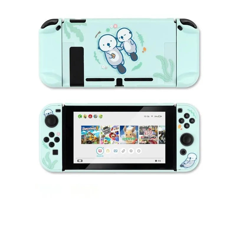 Nintendo Switch Lite silicone protective shell case with back grip and rocker sleeve accessories.