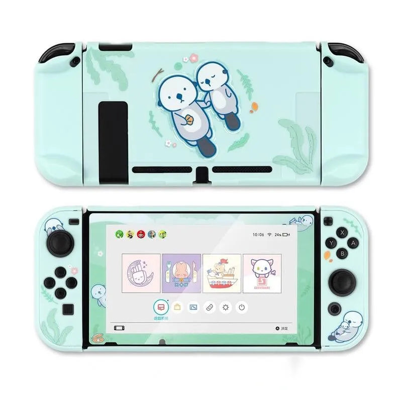Nintendo Switch Lite silicone protective shell case with back grip and rocker sleeve accessories.